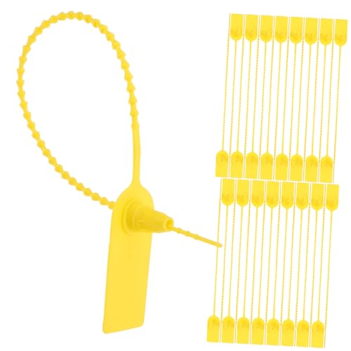 CONGARTENO 100 Stück Wasserdichte Selbstverriegelnde Diebstahlschutz zip ties für Transport Containerverschluss und Logistikverschluss Gelb von CONGARTENO