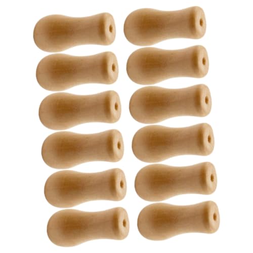 CONGARTENO 12 Stück Teiliges Fensterrollo Kordelknöpfe aus Holz Robuste Blind Pull Cord Ends Einfache DIY Montage Langlebige Schnurzugknäufe für Jalousien Minimalistischer Farbe Geeignet für von CONGARTENO