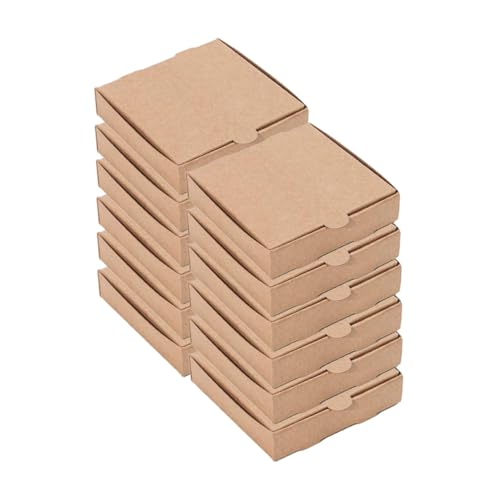CONGARTENO 12 Stück Teiliges Mini Pizzakartons Dicke Papier Aufbewahrungsboxen Pizzahalter für Frische Sichere Lieferung und Praktische Handhabung bei Partys und Takeaway von CONGARTENO