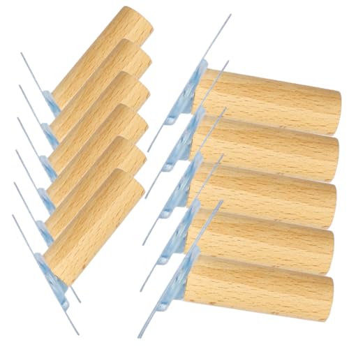 CONGARTENO 12 Stück Teiliges Selbstklebendes Wandhaken Hochwertigem Buchenholz Nagelfreie Klebehaken für Schonende Wandmontage Praktische Aufbewahrung für Kleidung und Accessoires von CONGARTENO