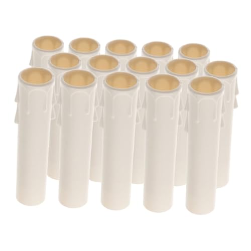 CONGARTENO 15 Stück Teiliges Kunststoff Kerzenhülsen in Tropfenform Langlebige Kerzenrohre für Kronleuchter Einfacher Schlauchaufbau für Tropfsicheren Schutz und Schnelle Montage bei von CONGARTENO