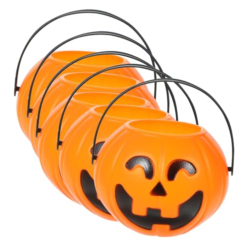 CONGARTENO 18 Stück Teiliges Halloween Party mit Niedlichen Plastik Kürbis Eimern Wiederverwendbar Leicht Farbenfroh als Süßigkeitenbehälter und Dekoratives Partyzubehör für Halloween Feier von CONGARTENO
