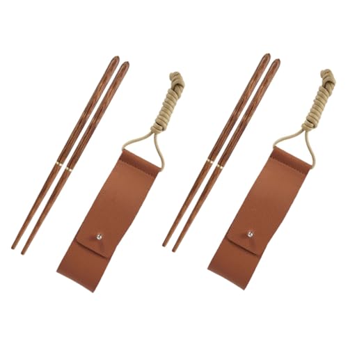CONGARTENO 2 Paare Praktische Faltbare Essstäbchen aus Ökologischem Holz Abnehmbar und Wiederverwendbar Tragbare Essstäbchen für Outdoor Camping Picknick und Zuhause Hygienisch und von CONGARTENO