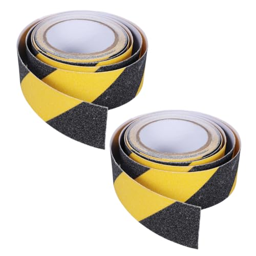 CONGARTENO 2 Rollen Rutsch Klebeband Selbstklebend Schwarz Gelb Rutschfest PVC Treppenstufen Sicherheitswarnband für Innen Außenbereiche von CONGARTENO