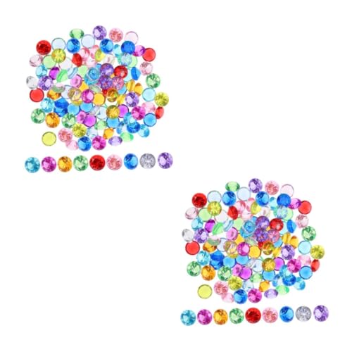 CONGARTENO 2 Sätze Kristall Diamanten Bunte Simulation Edelsteine Dekoration Für Hochzeit Party Tischdeko Vase Füller DIY Basteln 100 Stück * 2 von CONGARTENO