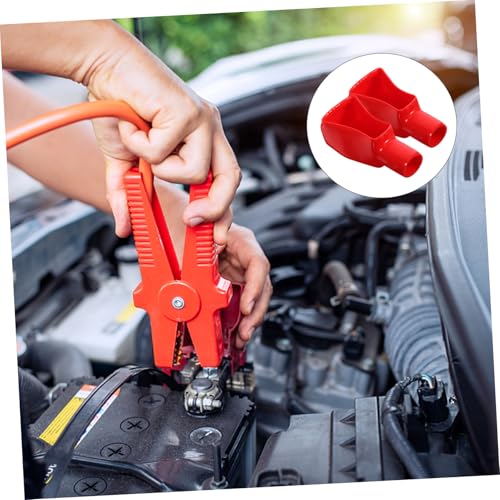 CONGARTENO 2 Stück Batteriepolabdeckung Schutzkappe Rot PVC Isolierhülle Flexibel für Kfz Motorrad Lkw Wohnmobil von CONGARTENO