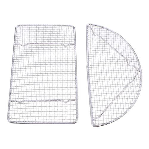 CONGARTENO 2 Stück Bbq Grillnetz Teiliges Halbrund Rechteckig Hitzebeständig Antihaftbeschichtet Tragbar für Outdoor Grillen und Backofen Ölabscheider und Abkühlgitter CONGARTENO 2 Stück Bbq Grillnetz Teiliges Halbrund Rechteckig Hitzebeständig Antihaftbeschichtet Tragbar für Outdoor Grillen und Backofen Ölabscheider und Abkühlgitter von CONGARTENO