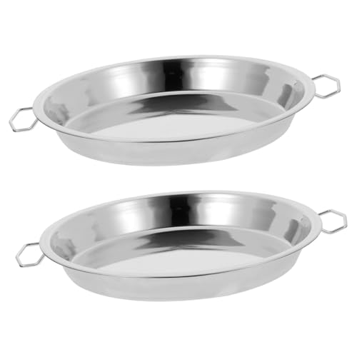 CONGARTENO 2 Stück Edelstahl Doppelohr Dampfplatte Hitzebeständig Küchenutensil Servierplatte für Reis und Kalte Speisen mit Griffen für Indoor Outdoor Picknick CONGARTENO 2 Stück Edelstahl Doppelohr Dampfplatte Hitzebeständig Küchenutensil Servierplatte für Reis und Kalte Speisen mit Griffen für Indoor Outdoor Picknick von CONGARTENO