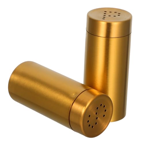 CONGARTENO 2 Stück Edelstahl Salz Pfefferstreuer Goldfarben Nachfüllbare Gewürzflaschen für Westliche Küche Robuste Stilvolle Gewürzbehälter Einfach zu Reinigen Praktisch für Zuhause und von CONGARTENO