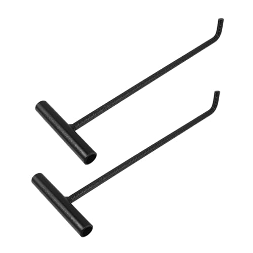 CONGARTENO 2 Stück Edelstahl Schachthaken T haken Kanaldeckelheber Schwerlast Hebewerkzeug mit Komfortablem Griff für Vielseitige Anwendungen Wie Tür Rahmenziehen Langlebig und Professionell von CONGARTENO