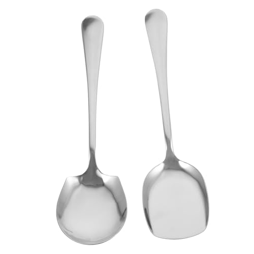 CONGARTENO 2 Stück Edelstahl Servierlöffel und Schaufel Große Langlebige Küchenutensilien für Buffet und Haushalt Rostfrei Glatte Oberfläche Stabile Praktische Küchenhelfer für Gemüse und von CONGARTENO