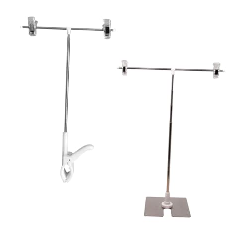 CONGARTENO 2 Stück Einstellbarer Edelstahl Posterständer T form mit Clip Rostfreier Verstellbarer Schildhalter für Werbung Schilder Vielseitiger Tisch Thekenhalter von CONGARTENO