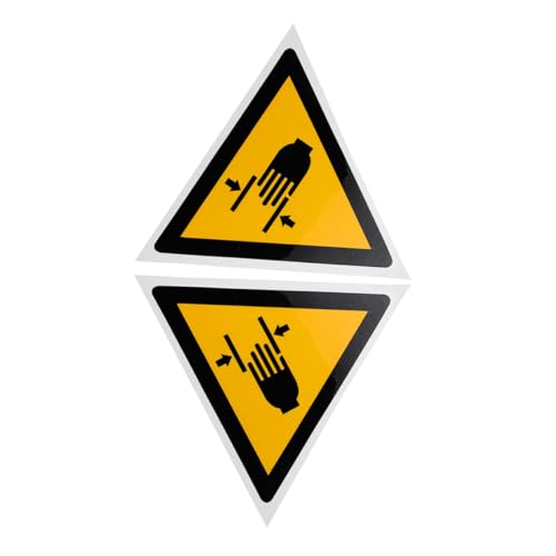 CONGARTENO 2 Stück Hand Crushing Warnaufkleber Selbstklebende Sicherheitskennzeichnung aus Langlebigem Pp synthetikpapier Deutliche Warnfarben Kratzfest für Werkstatt Lager und von CONGARTENO