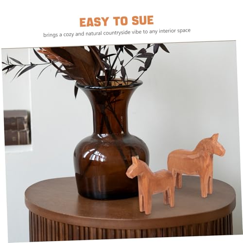 CONGARTENO 2 Stück Handgefertigte Holzpferde Skulptur Nordischer Vintage Stil Natürliche Holzmaserung Rustikale Tierfigur für Wohn Bürodekoration Regal Tisch Ornament CONGARTENO 2 Stück Handgefertigte Holzpferde Skulptur Nordischer Vintage Stil Natürliche Holzmaserung Rustikale Tierfigur für Wohn Bürodekoration Regal Tisch Ornament von CONGARTENO