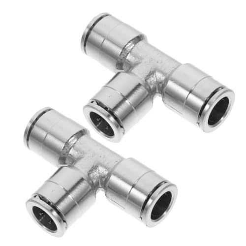 CONGARTENO 2 Stück Kupfer Dreiwege Luftschlauch Verteiler Schnellkupplung Pneumatik Fittings Schlauchverbinder Druckluft Verteiler Robuste Push To Connect Schnellverbinder für Flexible von CONGARTENO