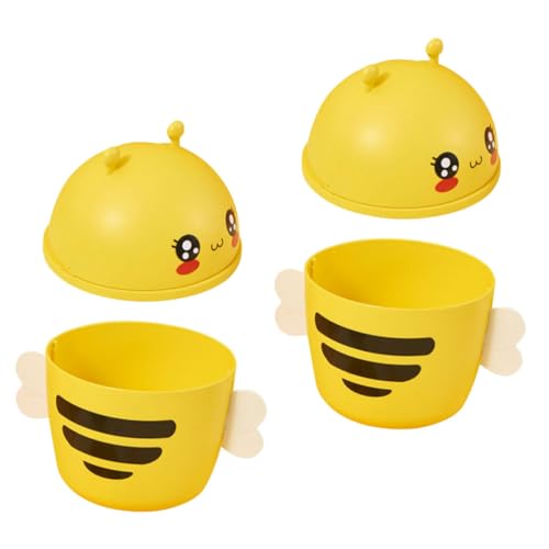 CONGARTENO 2 Stück Mini Desktop Mülleimer mit Flip deckel Kunststoff Abfalleimer in Cartoon bienen design Kompakter Schreibtisch Aufbewahrungsbehälter für Büro Küche Schlafzimmer und Bad CONGARTENO 2 Stück Mini Desktop Mülleimer mit Flip deckel Kunststoff Abfalleimer in Cartoon bienen design Kompakter Schreibtisch Aufbewahrungsbehälter für Büro Küche Schlafzimmer und Bad von CONGARTENO