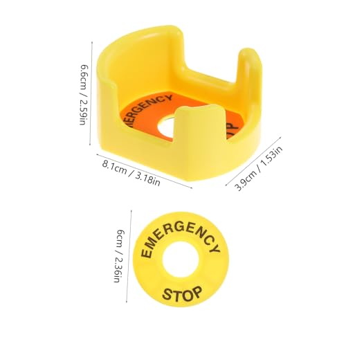 CONGARTENO 2 Stück Not aus Knopfschutz mit Warnkreis Langlebige Schutzabdeckung für Not aus taster Verschleißfest Klare Sichtbarkeit Sicherheitsfördernd für Aufzug und Maschine von CONGARTENO