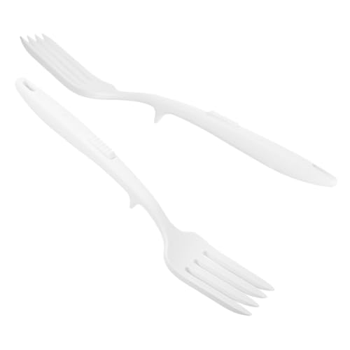 CONGARTENO 2 Stück Silikon Küchen Gabel Hitzebeständig mit Rutschfestem Griff Antihaftbeschichtet zum Servieren und Kochen von Pasta Nudeln und Fleischgerichte Langlebig und Einfach zu von CONGARTENO