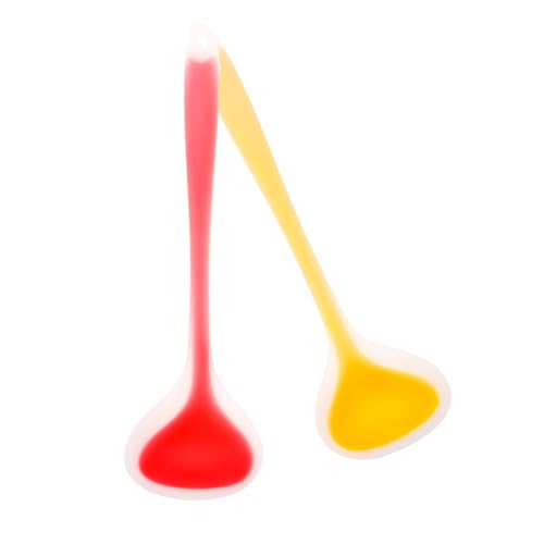 CONGARTENO 2 Stück Suppenkelle Halbtransparent Gelb und Rot Hitzebeständig Große Schöpfkellen mit Rutschfestem Griff Servierlöffel für Kochen und Suppen Langlebig und Ergonomisch Gestaltet von CONGARTENO
