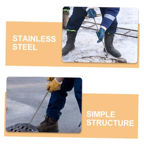 CONGARTENO 2 Stück T Förmiger Hebehaken Manhole Lifting Tool Kanaldeckelheber mit Glatter Oberfläche Rostfrei Robust und Leicht Geeignet für Gullideckel und Schachtabdeckungen von CONGARTENO