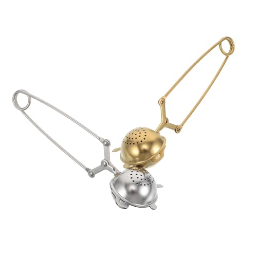 CONGARTENO 2 Stück Teesieb mit Feinem Mesh Wiederverwendbarer Teeblattfilter Leicht zu Reinigen Langlebig und Vielseitig für Losen Tee zu Hause Büro Design in Gold und Silber CONGARTENO 2 Stück Teesieb mit Feinem Mesh Wiederverwendbarer Teeblattfilter Leicht zu Reinigen Langlebig und Vielseitig für Losen Tee zu Hause Büro Design in Gold und Silber von CONGARTENO