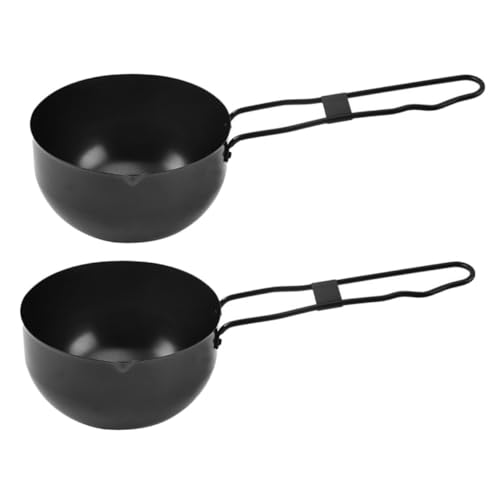 CONGARTENO 2 Stück Teiliges Camping Kochgeschirr Mini Eisenguss Topf mit Griff Schnelles Erhitzen Bruchsicher für Lagerfeuer und Outdoor Picknick Geeignet von CONGARTENO