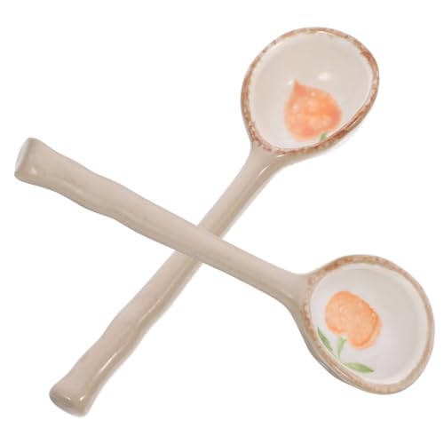 CONGARTENO 2 Stück Teiliges Chic Dessertlöffel mit Langem Griff Kreatives Design für Kaffee Kuchen und Eis Spülmaschinenfest Praktischer Löffel für Alltag und Dessertgenuss von CONGARTENO