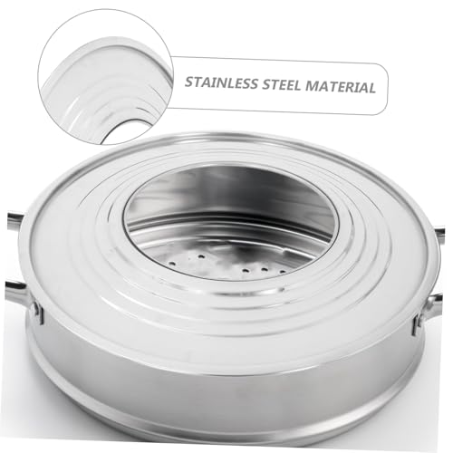 CONGARTENO 2 Stück Teiliges Edelstahl Dampfgarer Runde Dämpfeinsätze mit Gleichmäßiger Wärmeverteilung Stapelbare Steamer Ringe für Gemüse Meeresfrüchte Vielseitig Einsetzbar für Haushalt und von CONGARTENO
