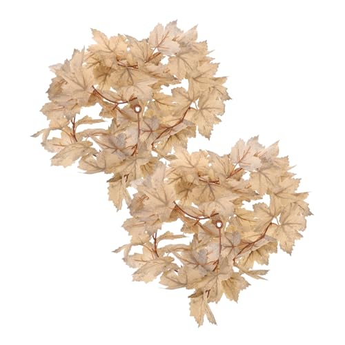 CONGARTENO 2 Stück Teiliges Künstliche Herbst-Ahornblatt-Girlande Realistische Gefälschte Ahornblätter Flexible Deko für Thanksgiving Halloween Kamin Wand Wetterbeständig Wiederverwendbar von CONGARTENO