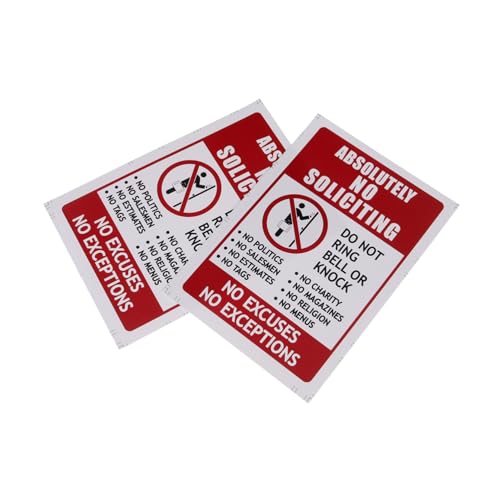 CONGARTENO 2 Stück Teiliges No Soliciting Türschild Wasserdichtes PVC Aufkleber Stark Haftend Langlebig Selbstklebend für Haus Gartentüren Einfache Anbringung kein Klingeln CONGARTENO 2 Stück Teiliges No Soliciting Türschild Wasserdichtes PVC Aufkleber Stark Haftend Langlebig Selbstklebend für Haus Gartentüren Einfache Anbringung kein Klingeln von CONGARTENO