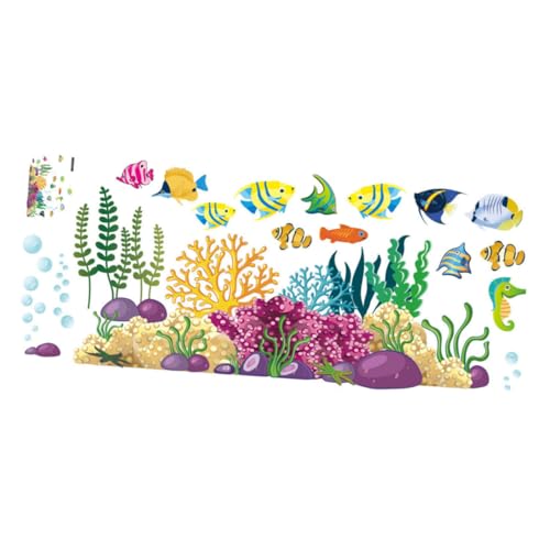CONGARTENO 2 Stück Teiliges Unterwasserwelt Wandtattoo für Kinderzimmer Abziehbare Wandsticker rückstandsfrei Langlebige Wanddekoration für Schlafzimmer und Wohnräume Sicher und Einfach von CONGARTENO