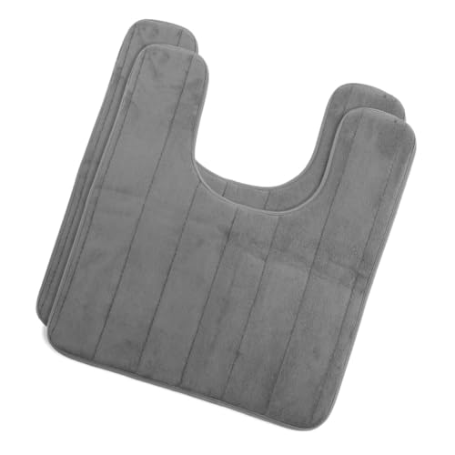 CONGARTENO 2 Stück U Förmige rutschfeste Badematte aus Memory Schaum Absorbierend für Badezimmer und Toiletten Schnell Trocknend Tiefgrau für Rutschige Böden CONGARTENO 2 Stück U Förmige rutschfeste Badematte aus Memory Schaum Absorbierend für Badezimmer und Toiletten Schnell Trocknend Tiefgrau für Rutschige Böden von CONGARTENO