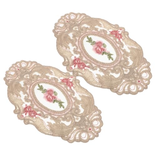 CONGARTENO 2 Stück Vintage Spitze Tischsets aus Milchseide rutschfest Hitzebeständig Bestickte Platzdeckchen für Esstisch Vasen und Tassenuntersetzer Vielseitig für Hochzeit Party Dekoration CONGARTENO 2 Stück Vintage Spitze Tischsets aus Milchseide rutschfest Hitzebeständig Bestickte Platzdeckchen für Esstisch Vasen und Tassenuntersetzer Vielseitig für Hochzeit Party Dekoration von CONGARTENO