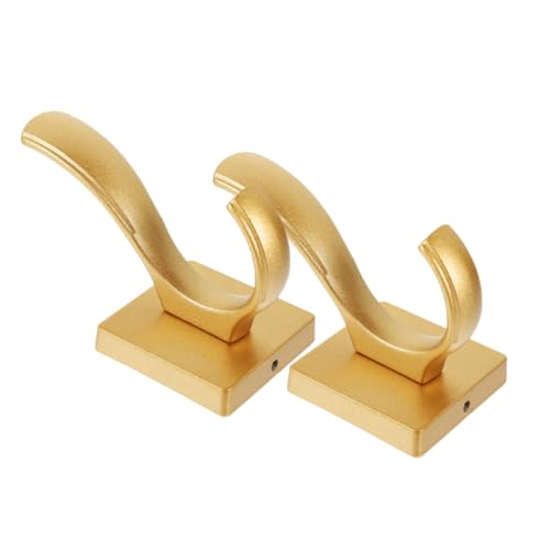 CONGARTENO 2 Stück Wandhaken ohne Bohren Aluminiumlegierung Goldfarben Stabile Garderobenhaken für Jacken Handtücher Rucksäcke Platzsparend für Bad Schlafzimmer Wohnzimmer von CONGARTENO