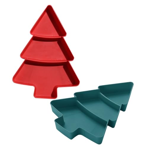 CONGARTENO 2 Stück Weihnachtsbaum Servierplatte Teilig Snack Tablett mit Fächern für Nüsse Trockenfrüchte Dessert Vielseitiges Obst und Snackgeschirr für Party Haushalt CONGARTENO 2 Stück Weihnachtsbaum Servierplatte Teilig Snack Tablett mit Fächern für Nüsse Trockenfrüchte Dessert Vielseitiges Obst und Snackgeschirr für Party Haushalt von CONGARTENO