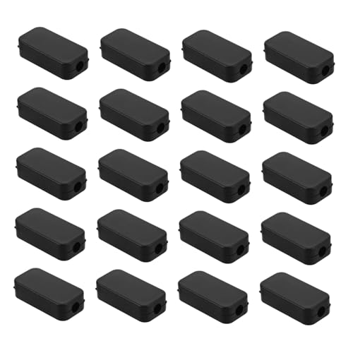 CONGARTENO 20 Stück Kleine Schwarze Kunststoff Elektronikgehäuse mit Usb-netzteilmodul Zwei Kabelausgängen Robust Leicht Kompakt für Schreibtisch Nachttisch Enge Räume Einfache Installation von CONGARTENO