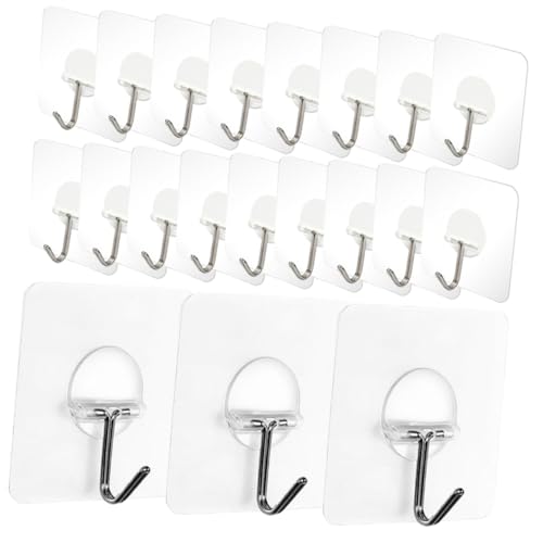 CONGARTENO 20 Stück Teiliges Transparentes Klebehaken Selbstklebend Wasserwaschbar Wiederverwendbar Starke Haftung Rostfreie Edelstahlrundhaken Schwerlast Wandhaken ohne Bohren für Kleidung CONGARTENO 20 Stück Teiliges Transparentes Klebehaken Selbstklebend Wasserwaschbar Wiederverwendbar Starke Haftung Rostfreie Edelstahlrundhaken Schwerlast Wandhaken ohne Bohren für Kleidung von CONGARTENO