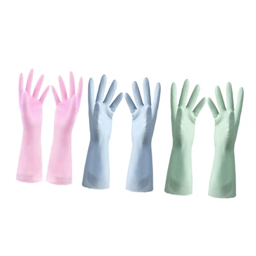 CONGARTENO 3 Paare Wasserdichte Gummihandschuhe Dünne Spülhandschuhe mit Rutschschutz Elastisch und Leicht Küchen und Gartenhandschuhe Zufällige Pastellfarben Zufällige Farbe CONGARTENO 3 Paare Wasserdichte Gummihandschuhe Dünne Spülhandschuhe mit Rutschschutz Elastisch und Leicht Küchen und Gartenhandschuhe Zufällige Pastellfarben Zufällige Farbe von CONGARTENO