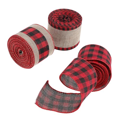 CONGARTENO 3 Rollen Rustikales Buffalo Plaid Geschenkband Breit Yards Je Reißfestes Bastband für Weihnachtsdeko Schleifen Verpackung und Bastelprojekte CONGARTENO 3 Rollen Rustikales Buffalo Plaid Geschenkband Breit Yards Je Reißfestes Bastband für Weihnachtsdeko Schleifen Verpackung und Bastelprojekte von CONGARTENO