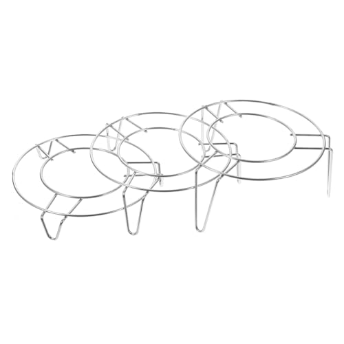 CONGARTENO 3 Stück Edelstahl Dampfgestell mit Stabilem Dreibein Design Hitzebeständig Verformungsfest Runde Steamer Racks für Verschiedene Dampfgarer und Kochtöpfe von CONGARTENO