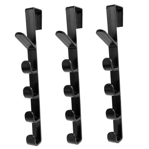 CONGARTENO 3 Stück Multifunktionaler Türhaken aus Robustem Abs Fach Hakenleiste zur Platzsparenden Aufbewahrung von Mänteln Handtüchern Schals Kratzfrei Elegant für Garderobe und Haustür von CONGARTENO