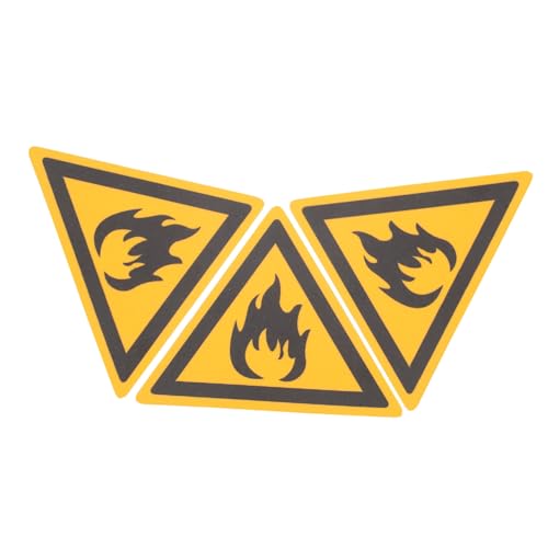 CONGARTENO 3 Stück Selbstklebende Warnaufkleber Achtung Leicht Entflammbar Feuergefahr Sicherheitszeichen Kompakt Langlebig Vielseitig Einsetzbar zur Brandschutzwarnung von CONGARTENO