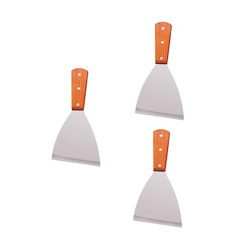 CONGARTENO 3 Stück Teiliges Grillspachtel mit Holzgriff Vielseitiger Steak und Pancake Wender Leicht zu Reinigen Ergonomisch für Teppanyaki Barbecue und Küchengebrauch von CONGARTENO