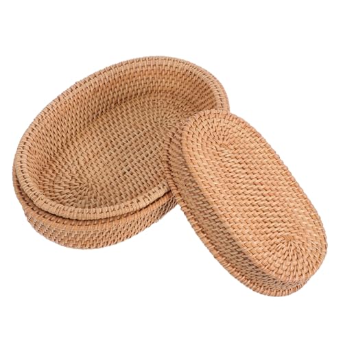CONGARTENO 3 Stück Teiliges Handgewebte Rattan Brotkörbe Oval Geformt Vielseitige Snack Obstschalen Natürlicher Aufbewahrungskorb für Küche Tisch und Esszimmer Rustikaler Vintage Organizer CONGARTENO 3 Stück Teiliges Handgewebte Rattan Brotkörbe Oval Geformt Vielseitige Snack Obstschalen Natürlicher Aufbewahrungskorb für Küche Tisch und Esszimmer Rustikaler Vintage Organizer von CONGARTENO