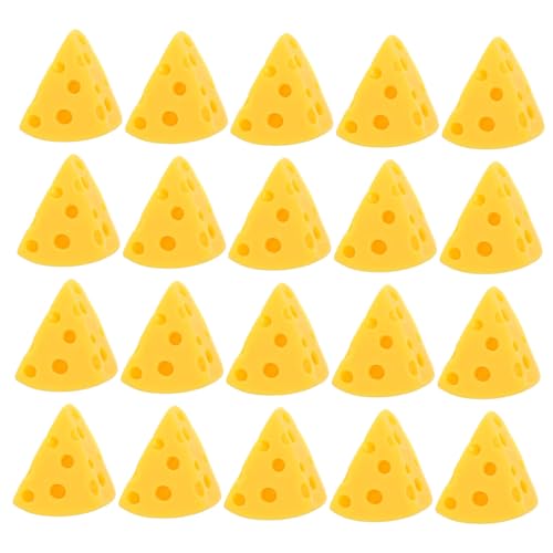 CONGARTENO 30 Stück Teiliges Miniatur Käsekuchen Figuren Realistische Dreieckige Cheesecake Modelle Lebensechte Mini käse Dekoration für Puppenhaus DIY Bastelbedarf Mini Food Toys von CONGARTENO