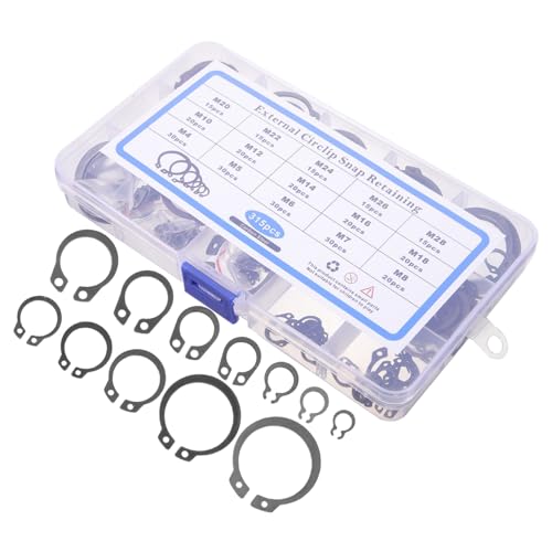 CONGARTENO 315 Stück Teiliges Sicherungsring-sortiment aus Stahl Externe Sprengringe für Wellen Rutschhemmende Clips Robuste Halteclips für Lager Zahnräder Achsen Vielseitig Einsetzbar CONGARTENO 315 Stück Teiliges Sicherungsring-sortiment aus Stahl Externe Sprengringe für Wellen Rutschhemmende Clips Robuste Halteclips für Lager Zahnräder Achsen Vielseitig Einsetzbar von CONGARTENO