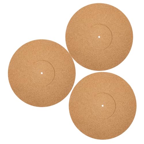 CONGARTENO 3pcs Turntable Mat Record Platter Slipmat Soft Cork Record Player -Platter Vinyl -schlupfmatten Für Turntables von CONGARTENO