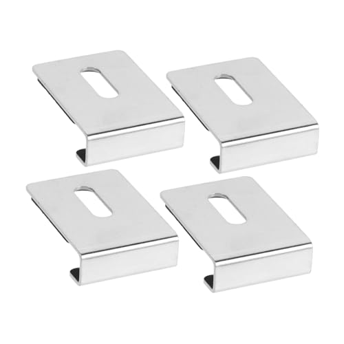 CONGARTENO 4 Satz Spiegelhalter Edelstahl Wandclips für Schwere Glas Badezimmerspiegel Einfache Montage Vielseitig für Fliesen Bilder und Schilder Mit Dübel für Sichere Befestigung von CONGARTENO