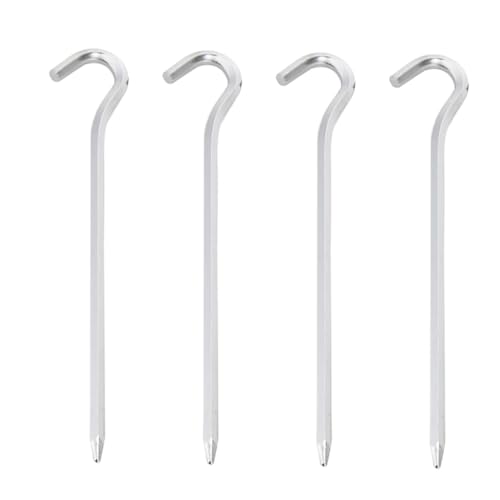 CONGARTENO 4 Stück Aluminiumlegierung Zeltheringe Robust Leicht Camping Bodenanker für Trampolin Schaukel Gartenzubehör Vielseitig Einsetzbar Tragbar für Zelt Markise Teppich Befestigung von CONGARTENO