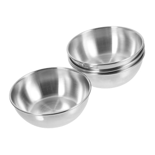 CONGARTENO 4 Stück Edelstahl Gewürzschalen Rund Hitzebeständig Flach und Breit für Einfache Mischung Vielseitig Einsetzbar für Zuhause Restaurant Catering als Sojasaucen oder Dip Schälchen von CONGARTENO